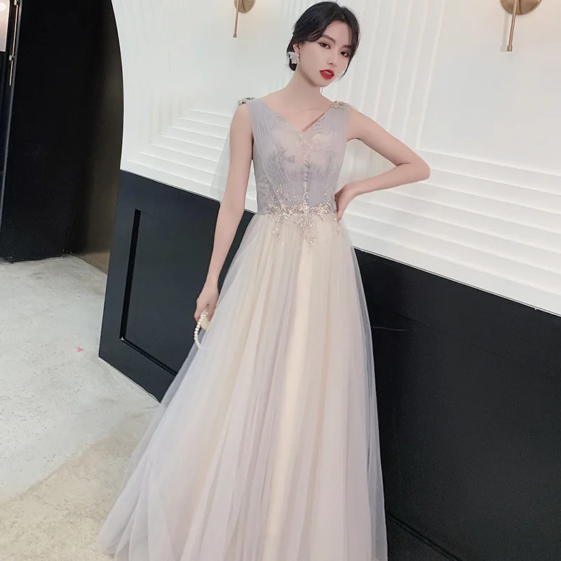 Shiny Bridesmaid Dresses R026 Off Shoulder Backless Vestido De Festa V-Neck Elegant Women Gown Short Sleeve Wedding Guest Dress