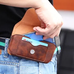 Leather Wallet Phone Belt Clip Case Holder For iPhone 15 14 13 Pro Max 12 11 XR XS SE 7 8 Plus Men Waist Bag Holster Pouch Cover