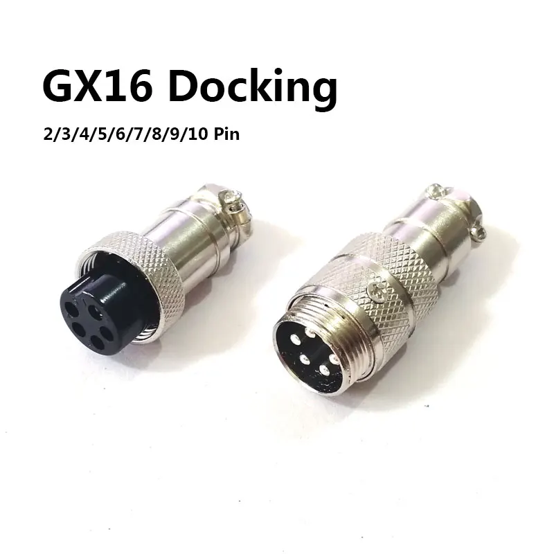 1set GX16 2/3/4/5/6/7/8/9 Pin Docking Male & Female 16mm Circular Aviation Socket Plug Wire Panel Connectorire Panel Connector