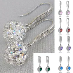 Huitan Gorgeous Women Wedding Earrings High Quality Brilliant Cubic Zirconia Anniversary Gifts Lady Timeless Styling Jewelry Hot