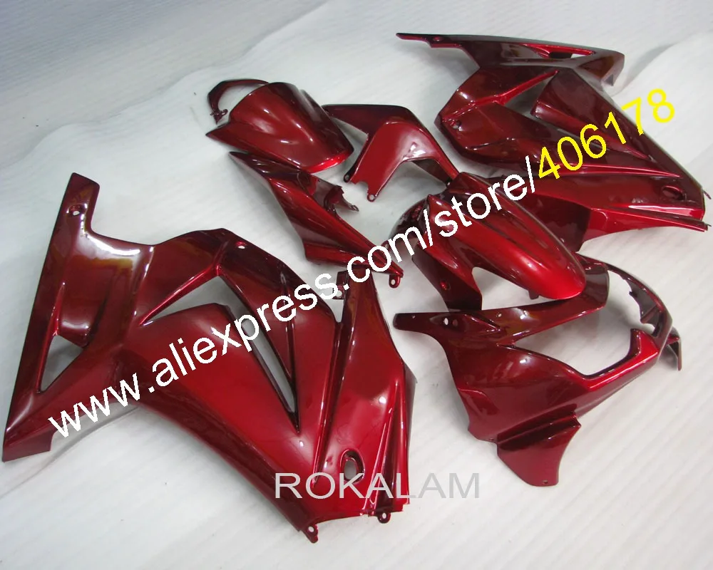 Injection Mold EX250 Fairing For Kawasaki ZX250R 2008-2012 Dark Red Bike Motorcycle Fairings Kit (Injection Molding)