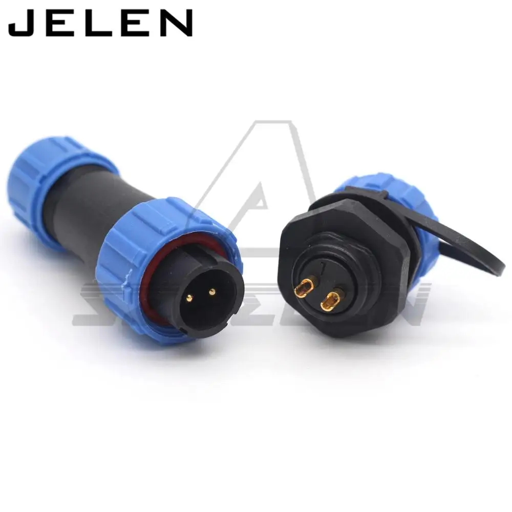 SP13 waterproof 2pin connectors , LED Plastic insulated waterproof connector plug and socket,IP68