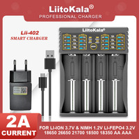 Liitokala Lii-100 Lii-202 Lii-402 1.2V 3.7V 3.2V 3.85V AA /AAA 18650 18350 26650 10440 18350 NiMH Lithium Battery Smart Charger