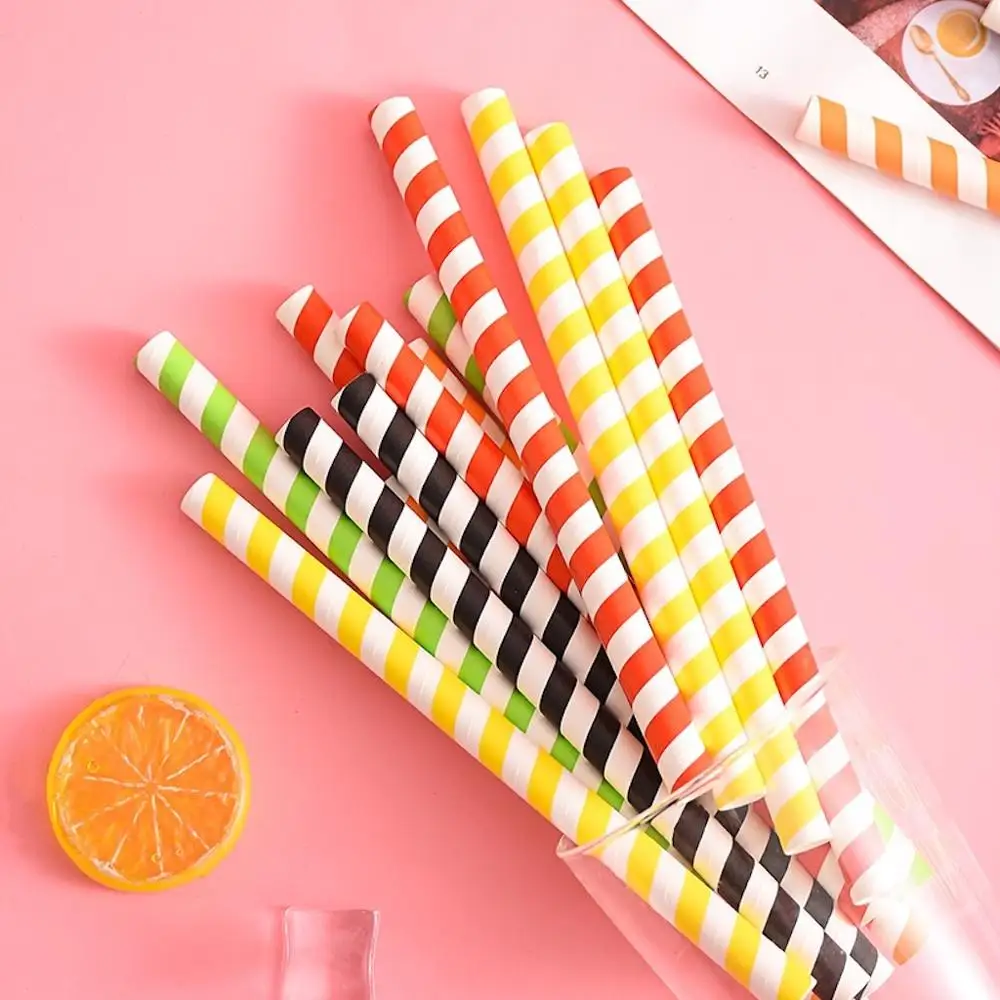 50pcs Big Straws Environmental Chevron Striped Paper Straws Wedding baby shower Kids Birthday Party Supply kids Drinking Strar