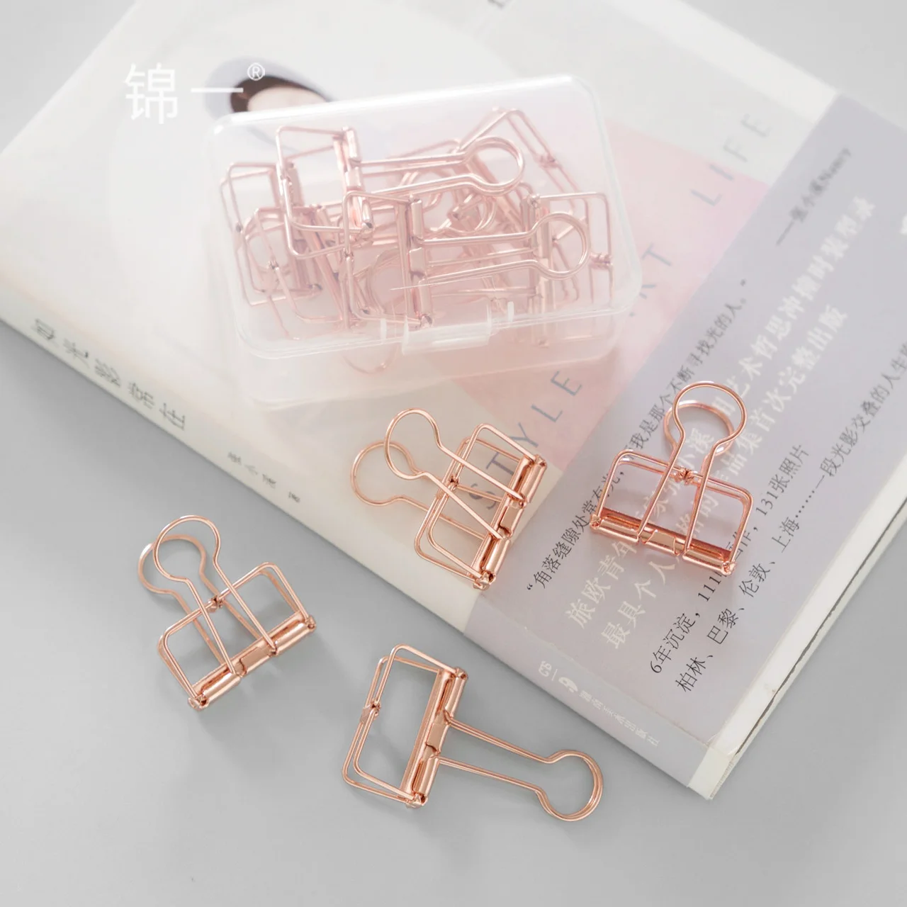 TUTU 8PCS/LOT 32MM rose gold hollowed out design binder clip for office school paper organizer decorative metal clips H0457