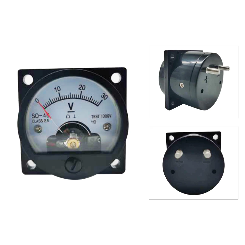 1PC SO-45-V 5V 10V 15V 20V 30V 50V 100V 300V DC diretta Analogico Meter Pannello del Contatore DC Tester di Tensione di Corrente 47*47 MILLIMETRI Rotonda Voltmetro