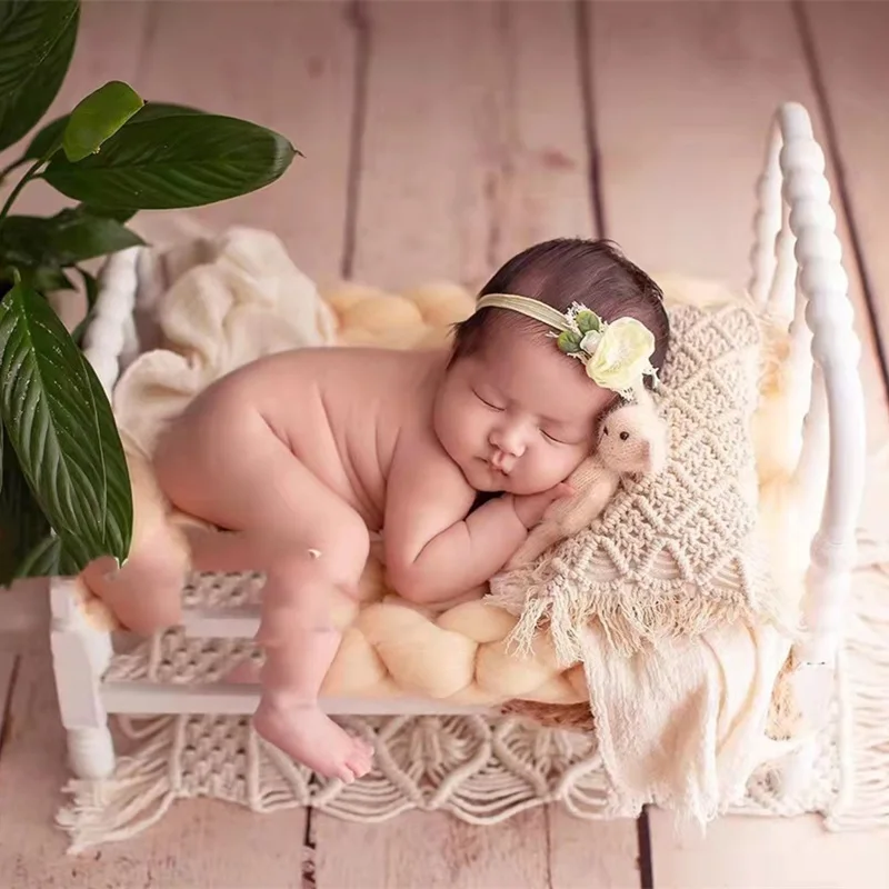 

2022 New style handwoven cotton pillow photography props,newborn photo prop