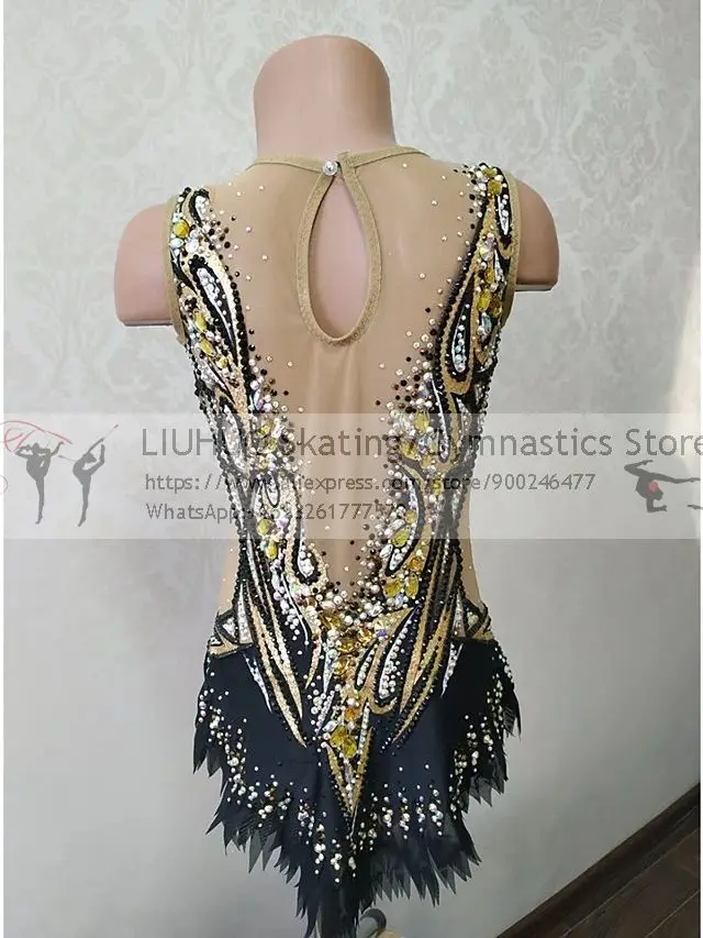 Custom Rhythmic Gymnastics Leotard Figure Skating Dress Women\'s Girls Ice Skating Performance Competition Dance Artistic Costume