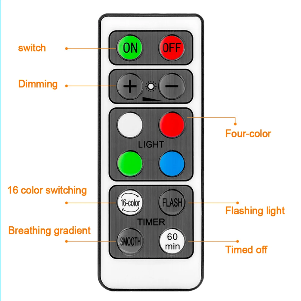 Lampe LED sous-meuble, rvb, 16 couleurs, 3 Modes, capteur tactile, sans fil, réglable, veilleuse pour garde-robe