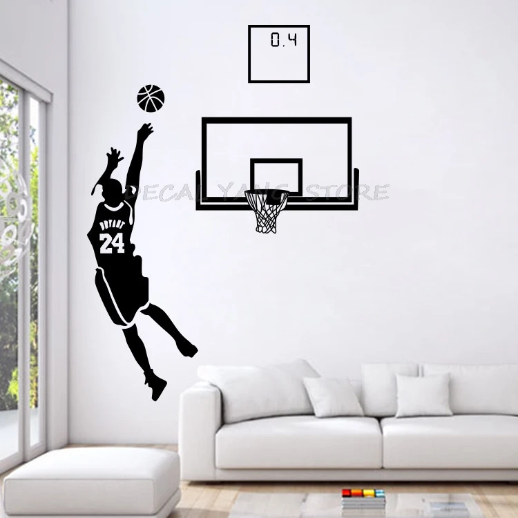 Sports Theme Wall Decals Basketball Star Stickers for Livingroom and Boy`s Room The Miraculous 0.4s Lore of 1605