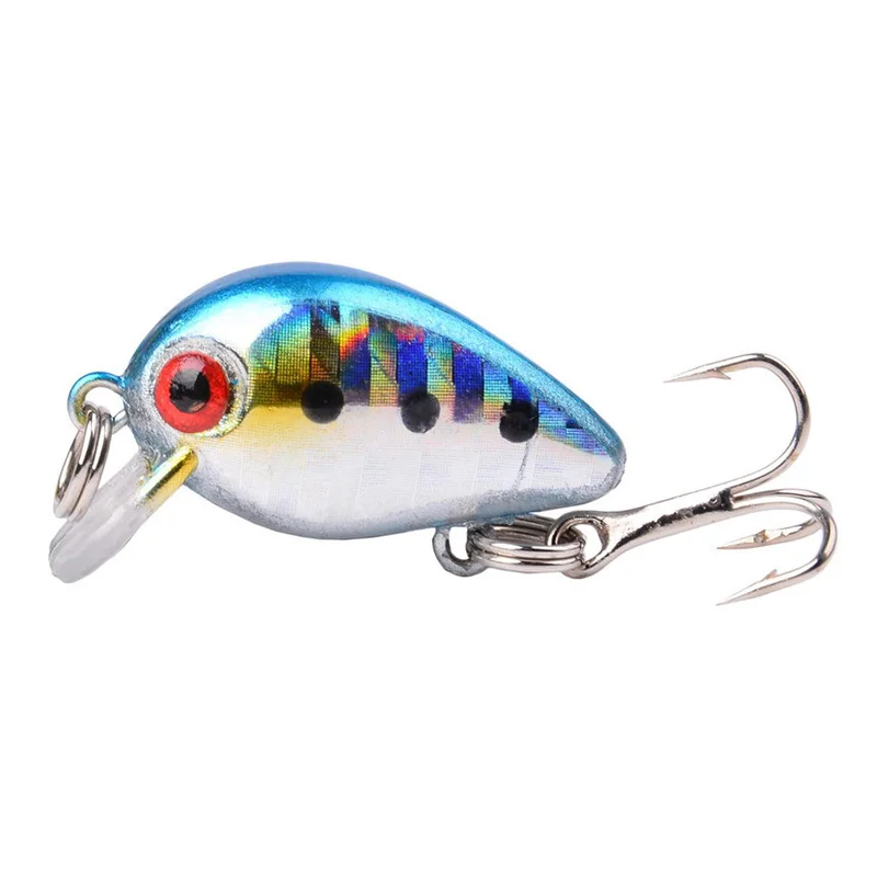 1Pcs Crank Fishing Lures 28mm 2g Artificial Hard Bait Minnow Bass Swimbait for Trout Crankbait With Treble Hook Fishing Tackle