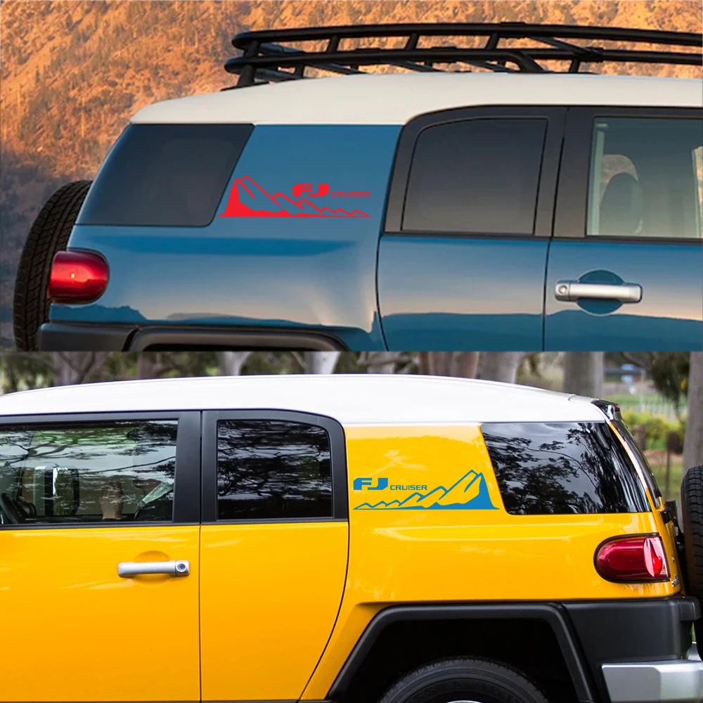 2Pcs Car Stickers Rear Trunk Side Body Mountains Styling Graphic Vinyl Film Decal Custom For toyota FJ CRUISER Car Accessories