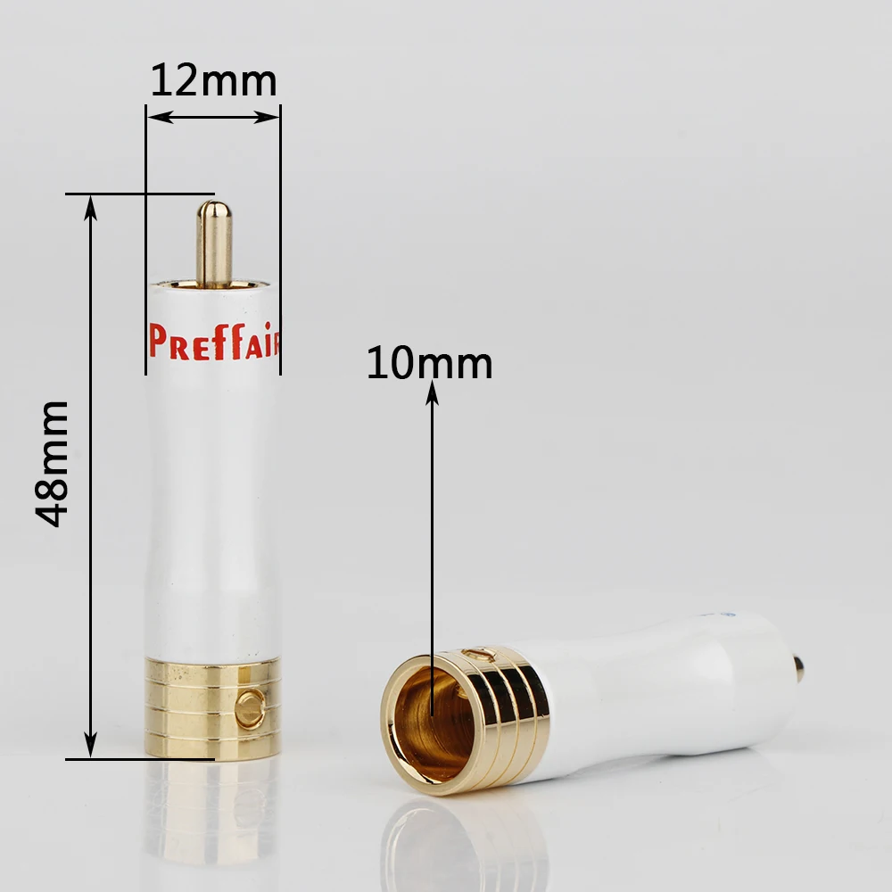 4 قطعة مطلية بالذهب الصوت HiFi RCA موصلات التوصيل RCA محطة جاك ذكر التوصيل الصوت والفيديو في خط مهايئ الرافعة