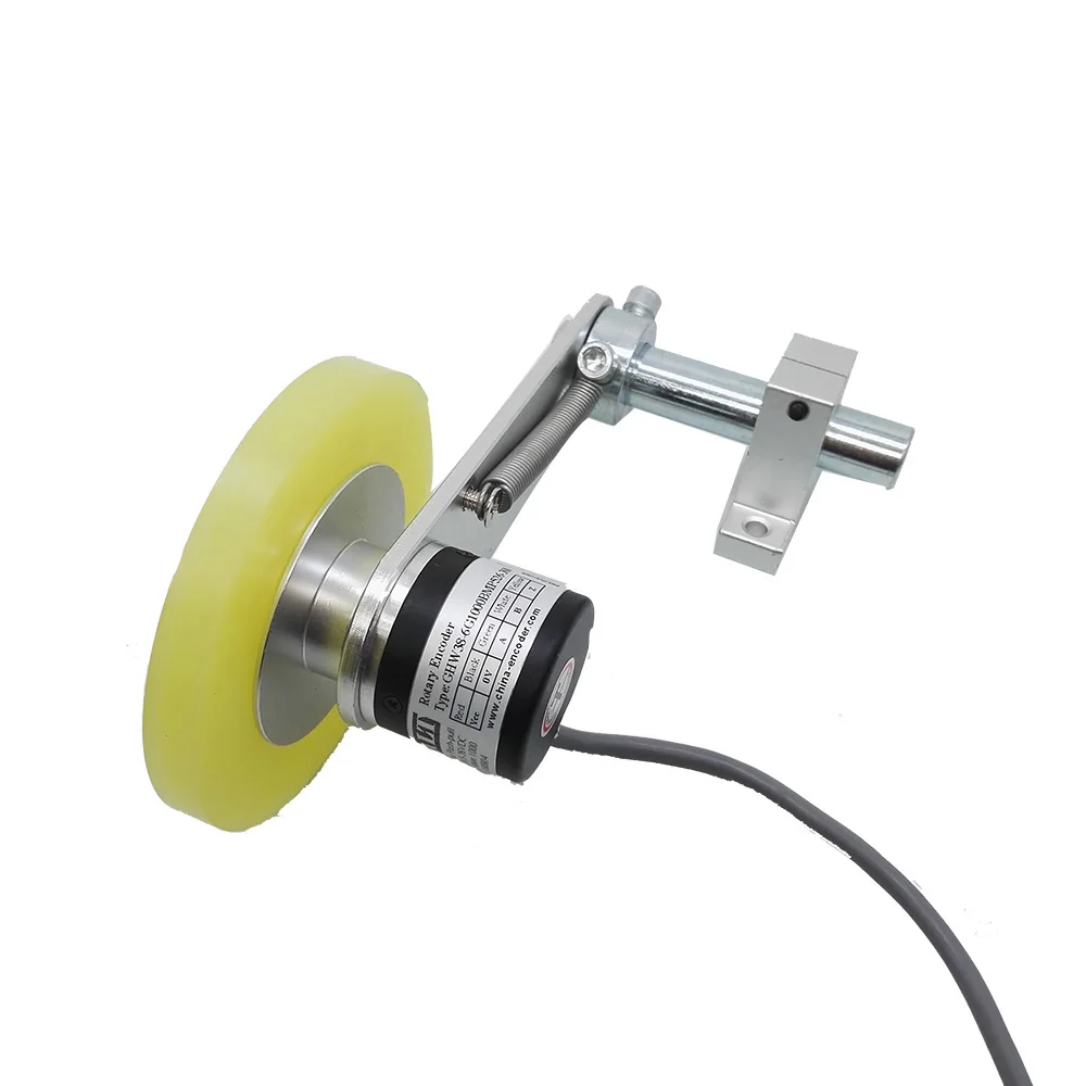 GHW38 Wheel Length Measuring Sensor NPN PNP ABZ 100 200 500 2000PPR Rotary Encoder With Bracket Holder