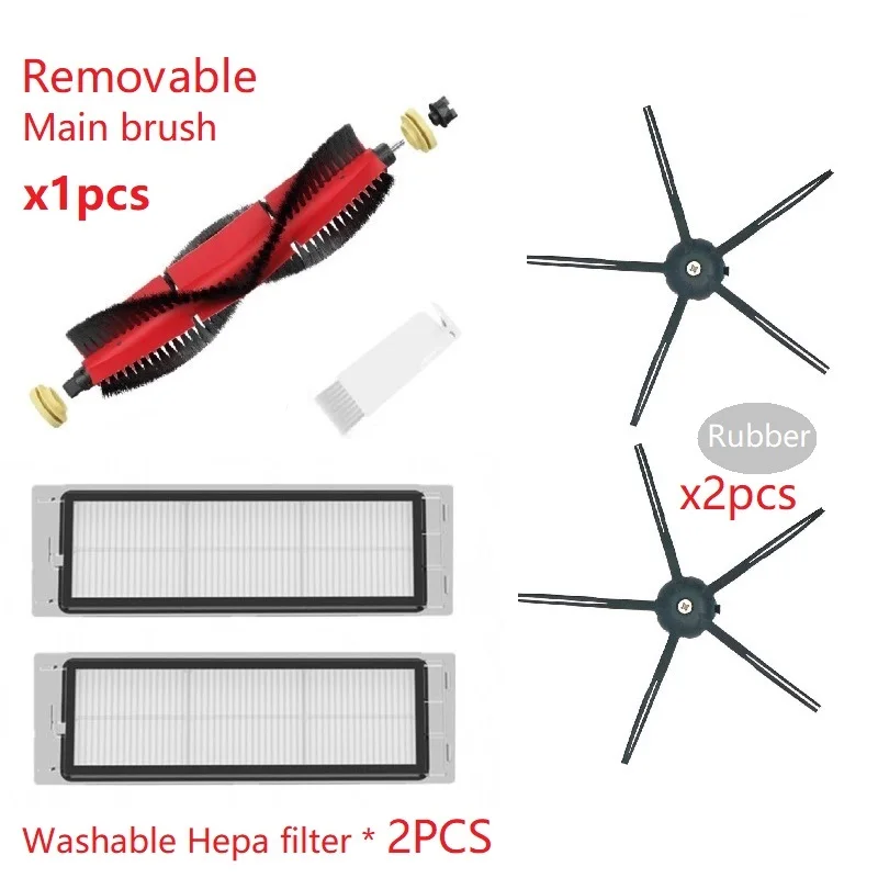 Original S5 MAX Washable Hepa Filter Removable Main Brush Rubber Side Brush of Roborock Robotic Vacuum Cleaner S5 MAX