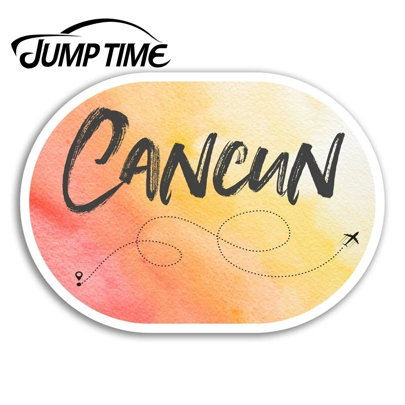 Jump Time for Cancun Vinyl Stickers Mexico Fun Travel Sticker Luggage Laptop Waterproof Accessories Car Bumper Window Decal