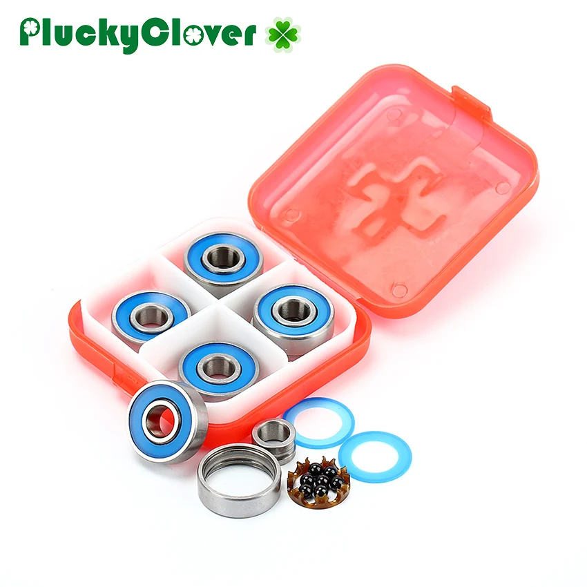 8pcs Fast Skateboard Bearing 7 Black Ceramic Beads 608-2rs Surf Board Abec9 Si3n4 Ceramic 7 Ball One Row Skateboarding Bearings