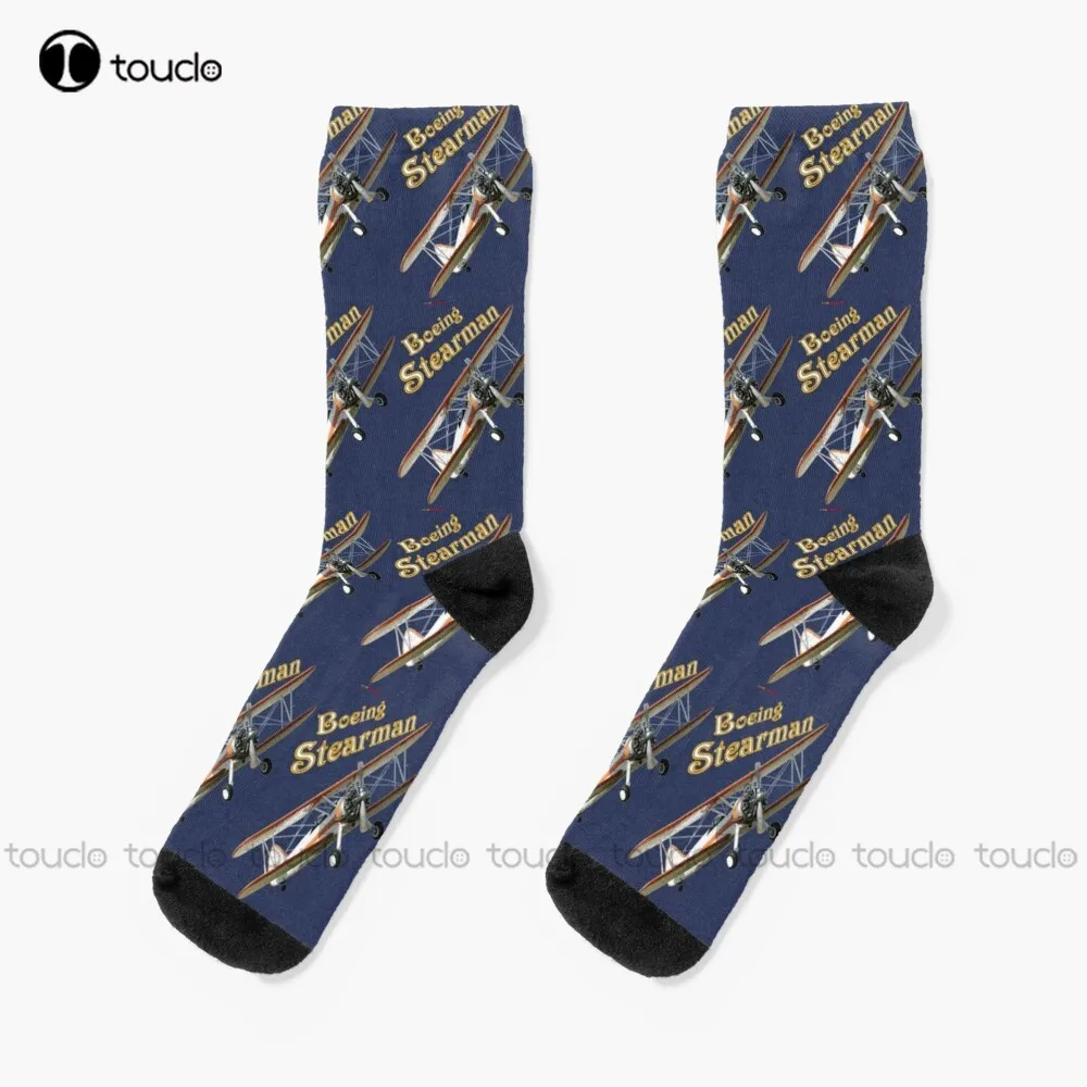 

Plane & Simple - Boeing Stearman Vh-Rac Socks White Crew Socks Men Personalized Custom Unisex Adult Teen Youth Socks Fashion New