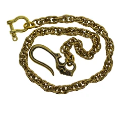 Fine brass wallet jean trousers twist Italian snake chain D screw shackle connector Gothic Demon skull head hook clasp FOB EDC