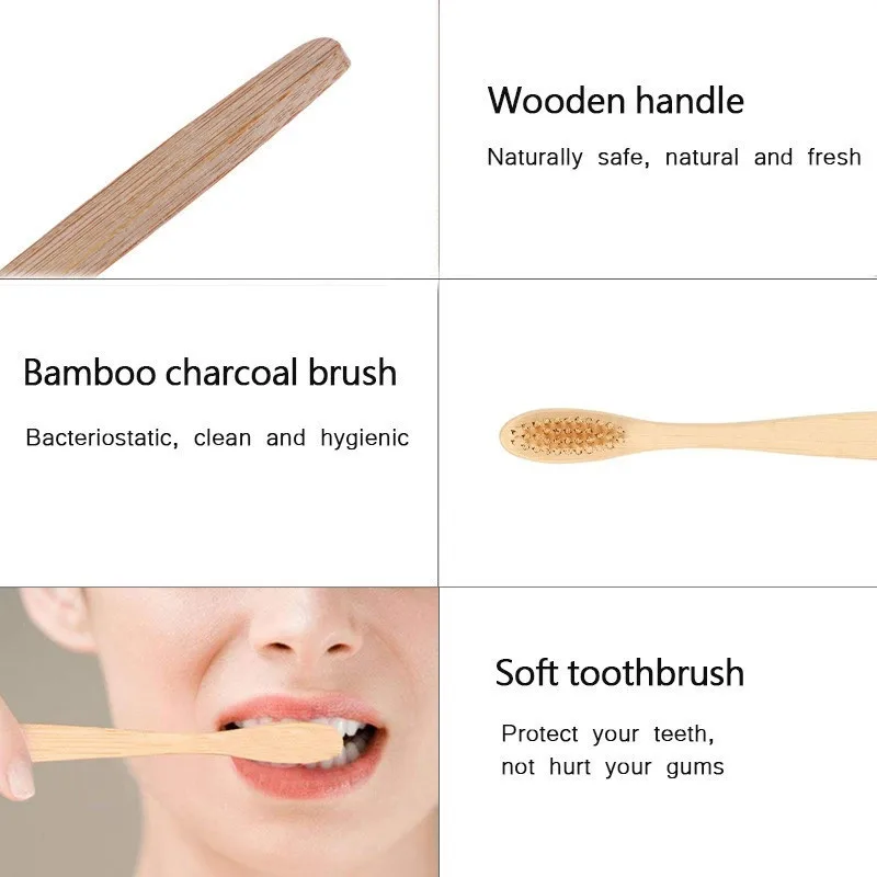 1 stücke Zahnbürste Natürliche Bambus Griff Regenbogen Bleaching Weichen Borsten Bambus Zahnbürste Umweltfreundliche Zahn Zähne Pinsel Mundpflege
