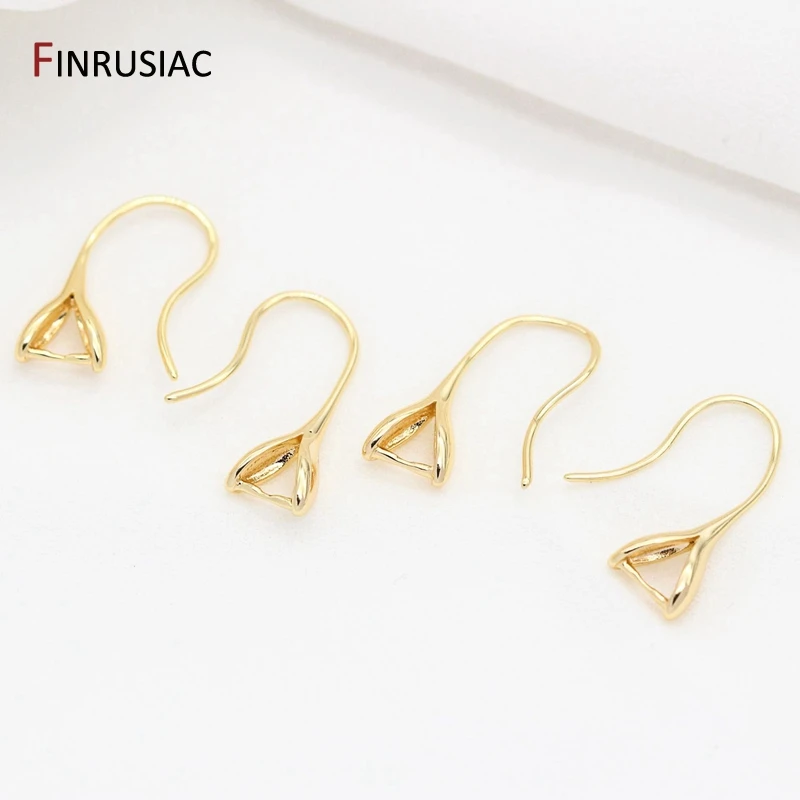 Supplies For Jewelry 14k Gold Plated Pinch Bail Earring Hooks For Handmade DIY Crystal Earrings Making Accessories