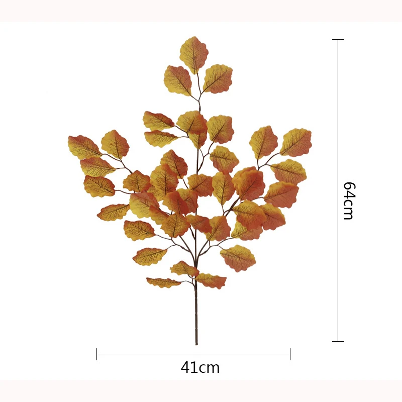 5 Pcs Faux Trident fan rose leaves Phoenix leaves Branches Plant for Autumn and winter Vintage Home Wedding Table Decorative