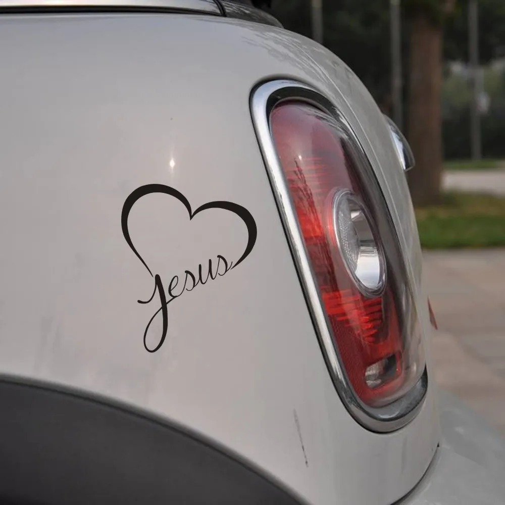 Jesus Heart Car Auto Reflective Sticker decoration Christ Love Glue Body Tail Stickers gadget accessories exterior pegatina