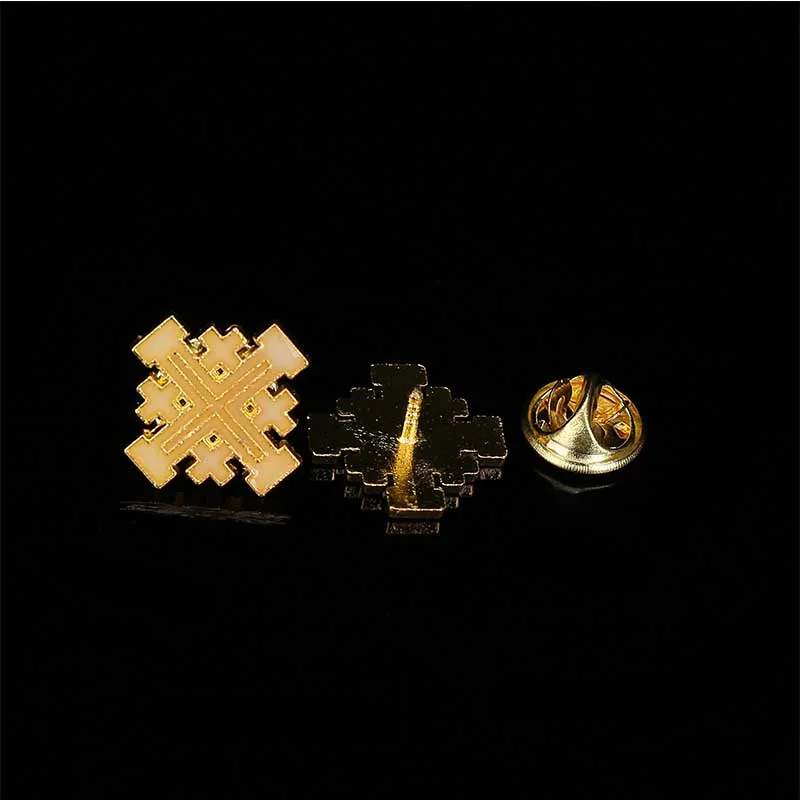 5 pieces / Jerusalem brooch crucifix metal badge of Jesus Christ cross lapel pin retro clothing corsage neck jewelry