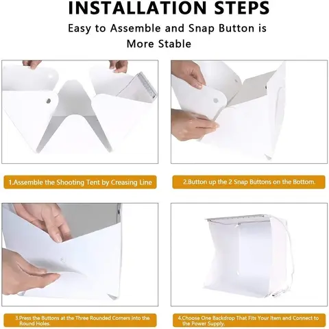 फोल्डिंग लाइटबॉक्स 20/30/40 सेमी पोर्टेबल फोटोग्राफी फोटो स्टूडियो टेंट एलईडी सॉफ्टबॉक्स बैकग्राउंड किट यूएसबी मिनी लाइट बॉक्स डीएसएलआर कैमरा के लिए 8 best sales फोटो लाइट बॉक्स - №4