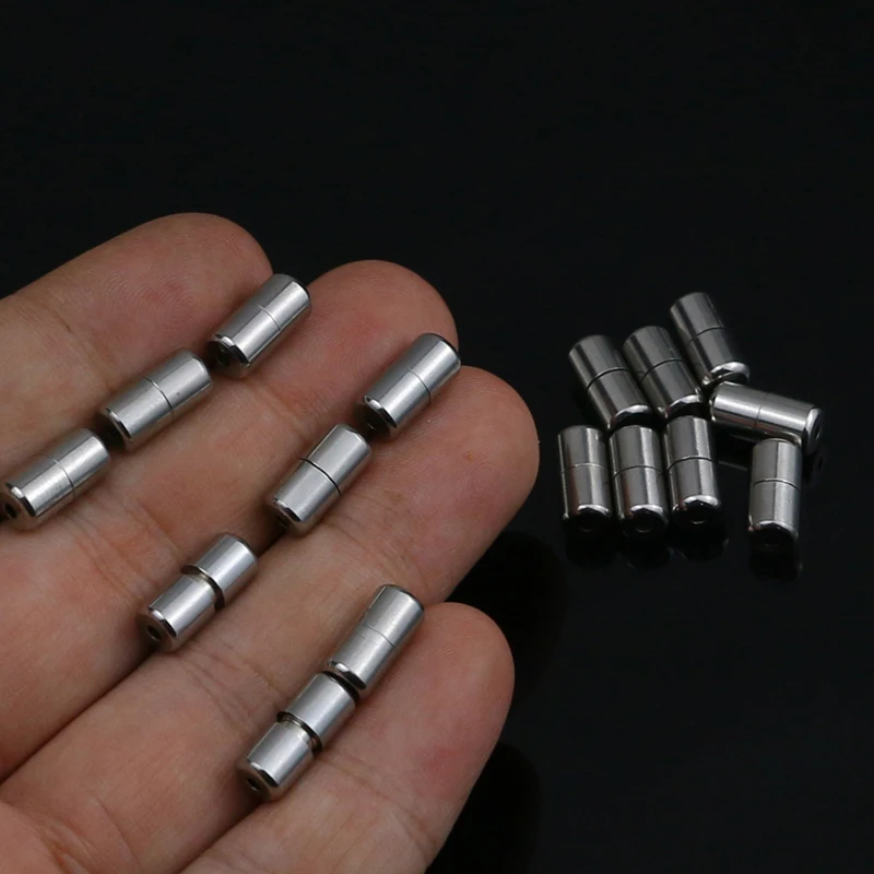5pcs/lot stainless steel Screw Clasps Necklace Bracelet Findings Cylinder Silver Color DIY Jewelry Making Craft Findings