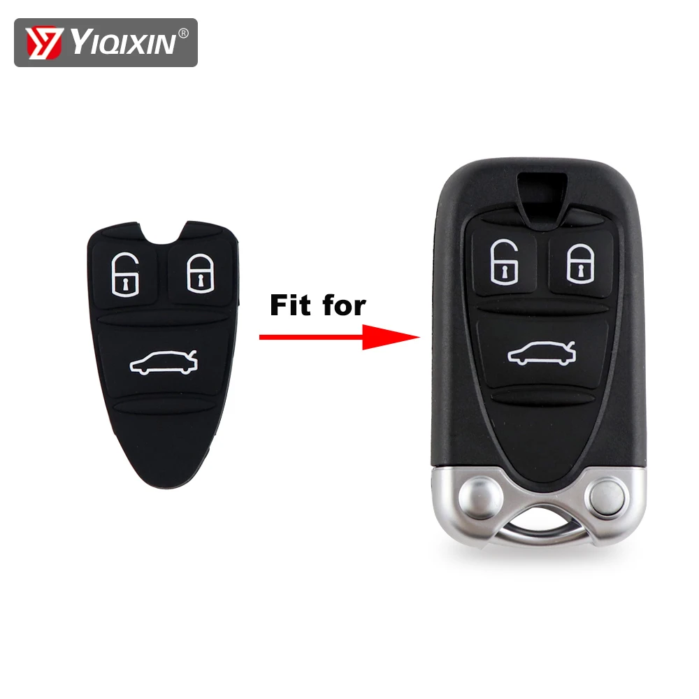 YIQIXIN For Alfa Romeo 159 Brera 156 Spider 3 Button Car Key Shell Silicone Rubber Replacement Smart Card Repair Leather