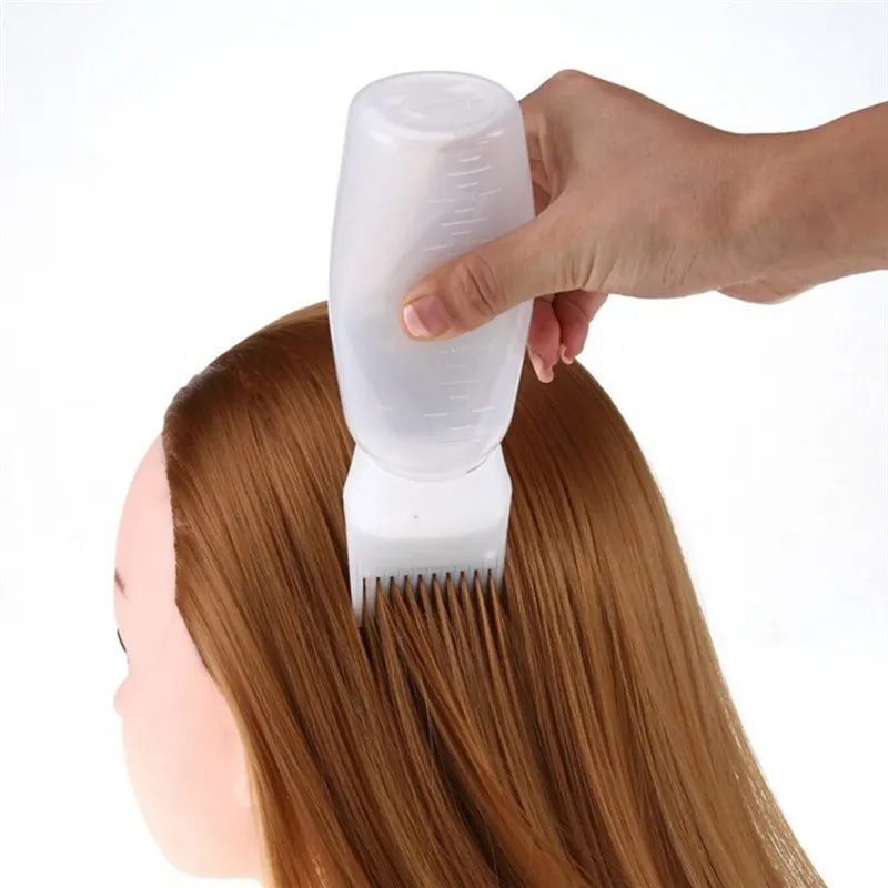 120ML Hot Hair Dye Bottle Applicator Comb Dispensing Salon Hair Coloring Dyeing Dry shampoo with teeth and with scale