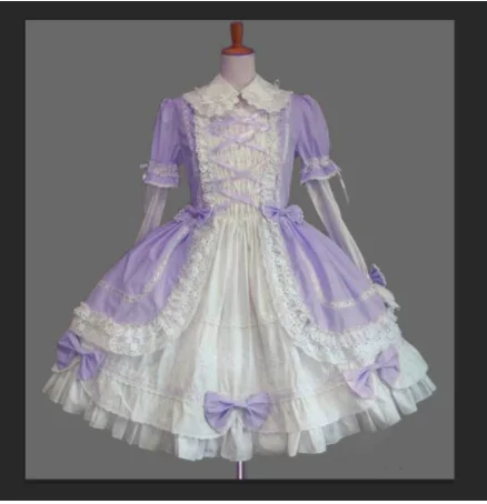 Kawaii girl gothic palace sweet lolita dress vintage lace bowknot peter pan collar victorian dress  lolita op loli cosplay