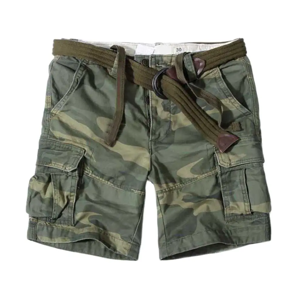 Retro Military Camo Cargo Shorts Men Casual Army Style Beach Shorts Premium Quality Loose Baggy Pocket Short Summer Clothes