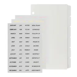 Journal Plastic A6 6 Ring Binder Dividers With Tabs Translucent Index A6 Dividers For Binder And Planners