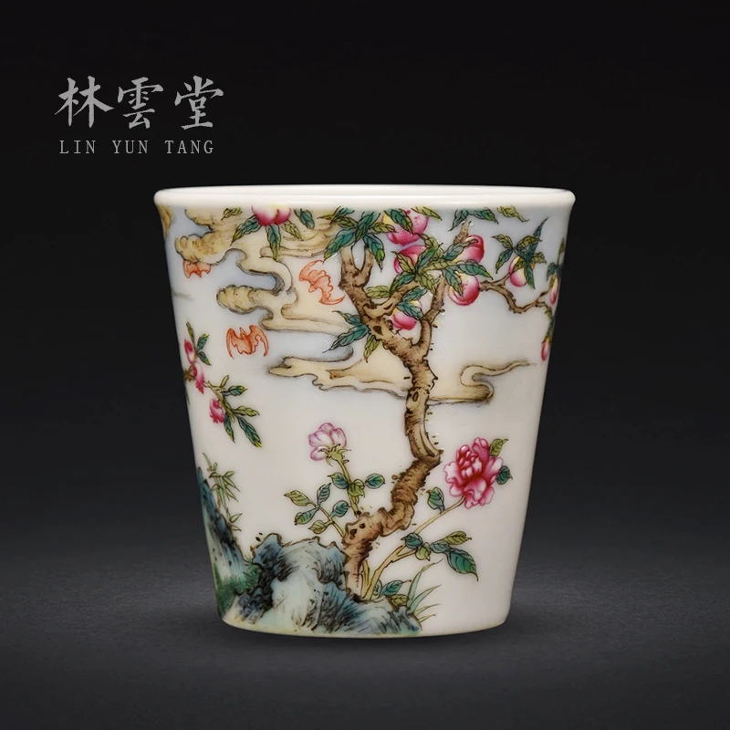 

Lin Yuntang master cup single cup kung fu tea cups jingdezhen high-grade powder enamel cup sample tea cup