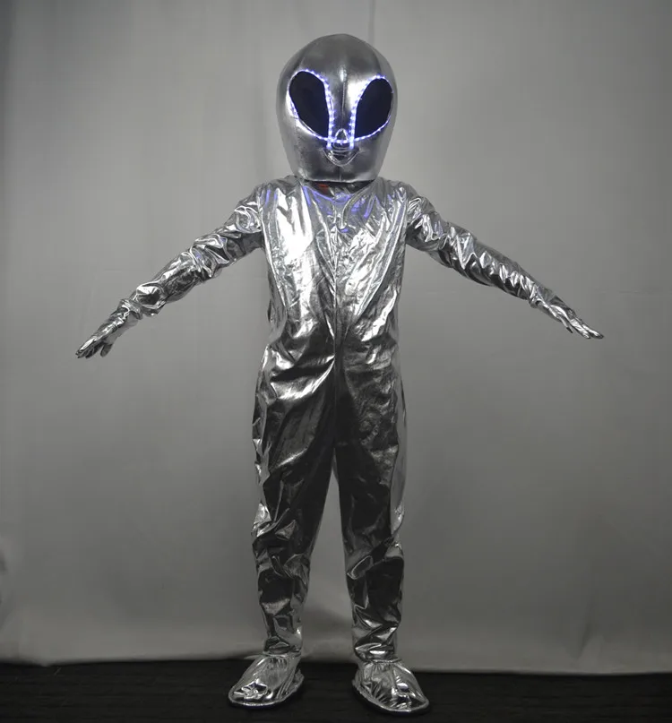 Silver LED Alien luminous costume Glowing Clothing Nightclub Bar KTV Creative Performance Props space show dance Clothes