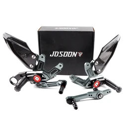 For S1000RR 2015 2016 2017 2018 Carbon Fiber Adjustable Rearset Aluminum Foot Pegs Racing Rear Set S1000 RR