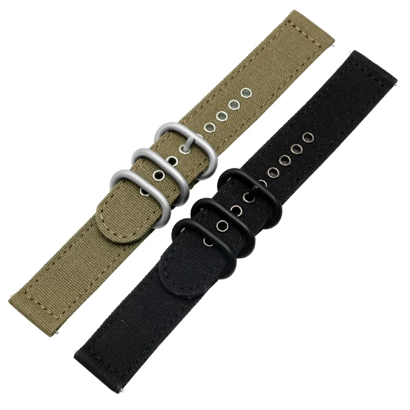 laopijiang nylon watch straps 18mm 20mm 22mm 24mm strap thick canvas watchband sport quick release bar watch band