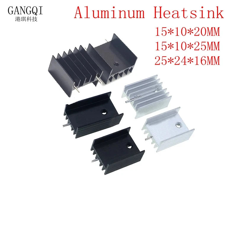 5PCS Aluminum Heatsink Radiator Heat Sink Cooling For Electronic Chip IC Heat Sink Transistor Radiator TO220 RAM MOS Dynatron