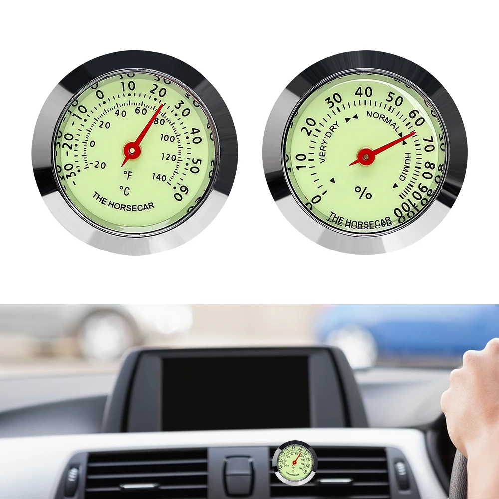 Automobile Air Vent Clip Car Styling Luminous Mini Thermometer Hygrometer Car Ornaments Interior Accessories Decoration