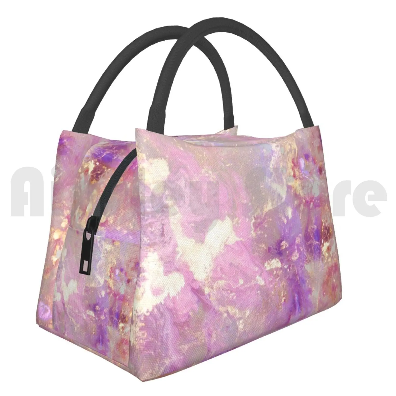 

Portable Insulation Bag Romantic Soul Marble Contemporary Decorative Romantic Pink Quartz Rosegold Modern