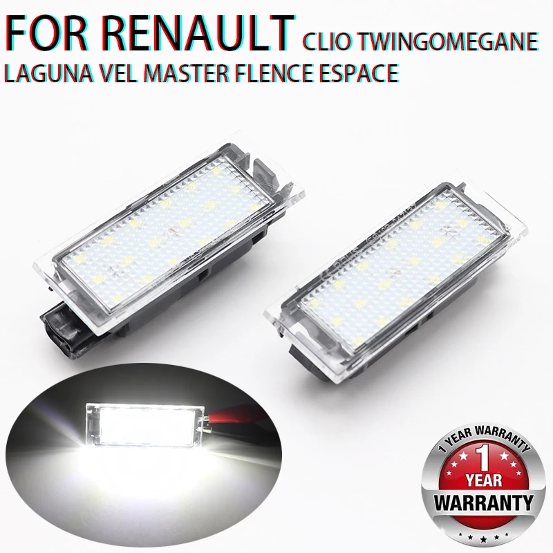 

For Renault Megane 2 Clio Laguna 2 Megane 3 Twingo Master Vel Satis Accessories Canbus No Error Lamp Car LED License Plate Ligh