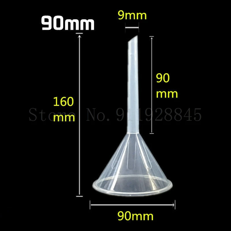 All size lab 30mm 50mm 60mm 75mm 90mm 120mm 150mm Triangle funnel Clear Plastic Conical Funnel Laboratory supplies