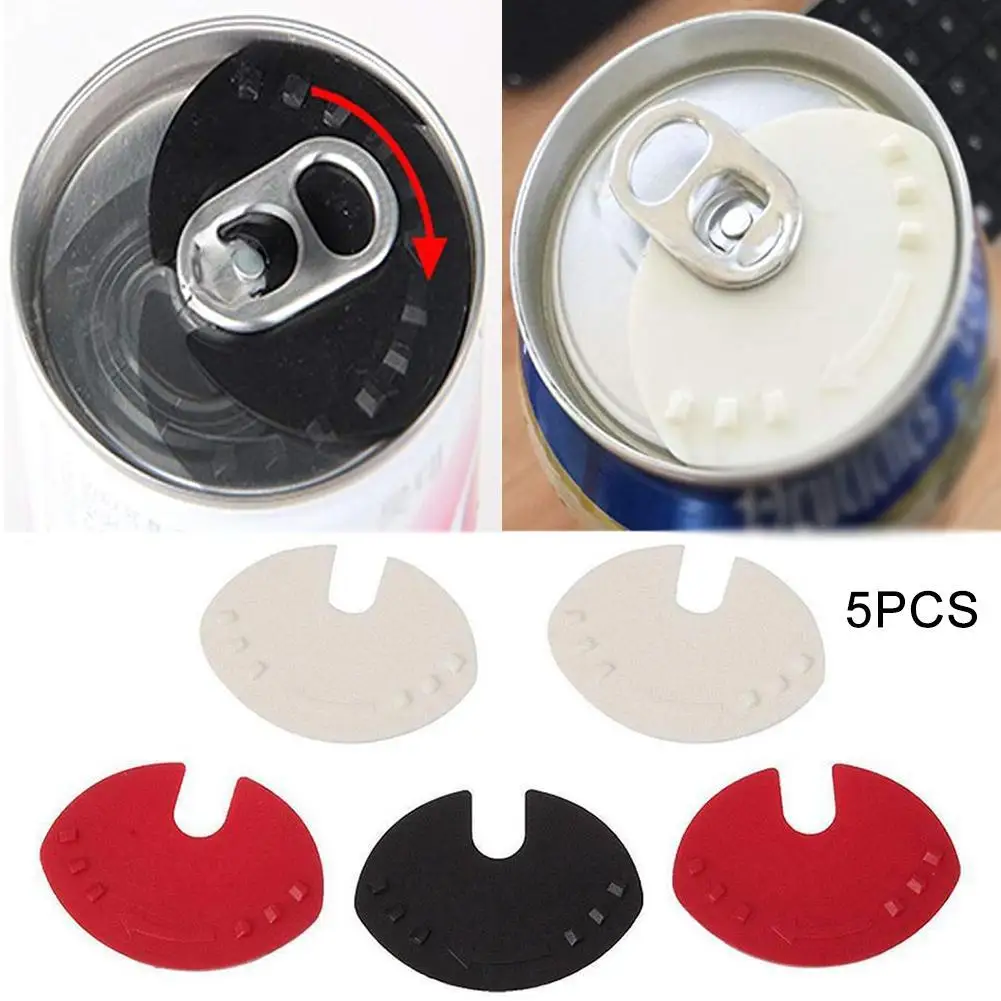 5Pcs Beer Can Cover Beverage Can Lid Sealer Flip Beverage Snaps Tops Snap Protector Soda Drink Random Color