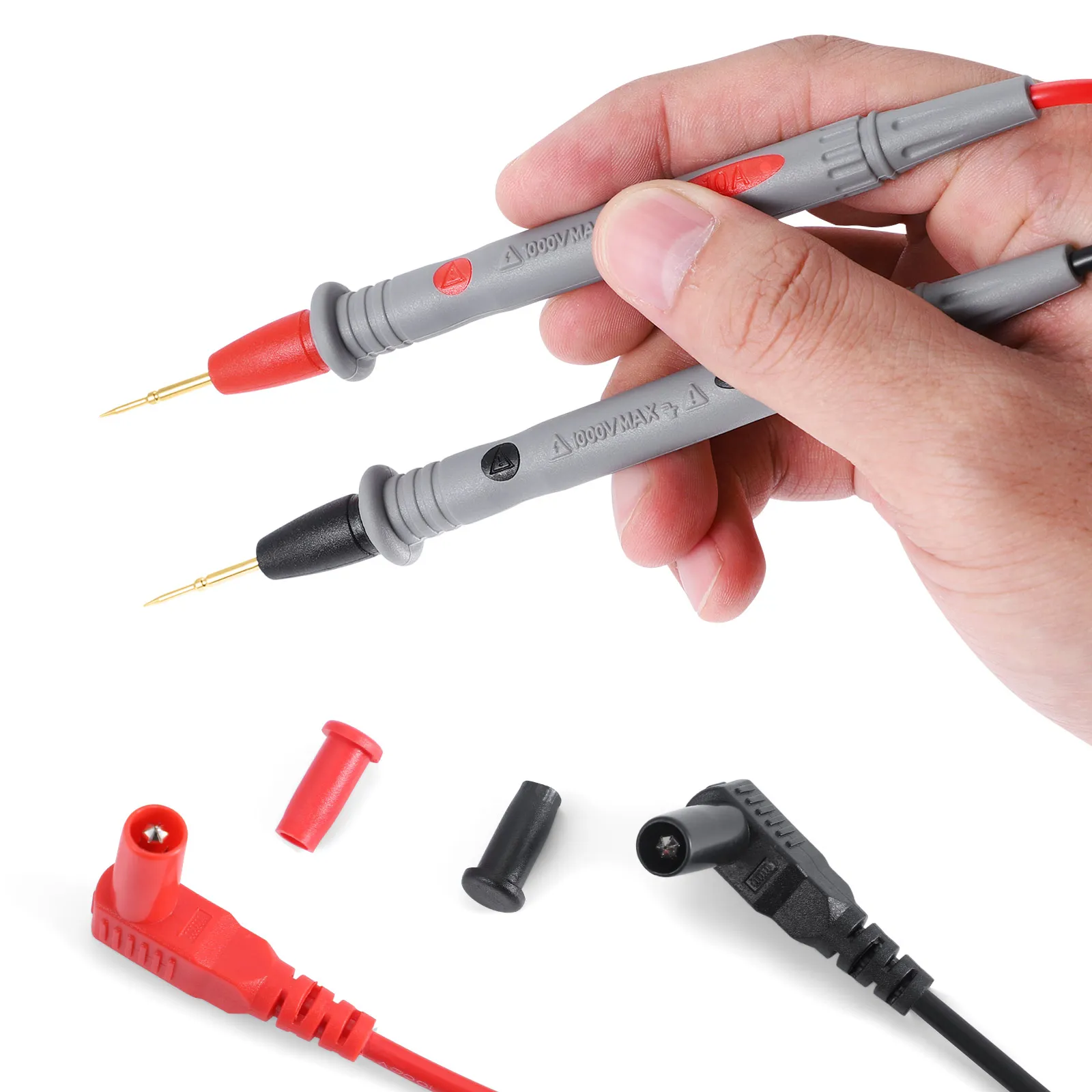 1 Pair Multimeter Wire Pen Digital Multimeter 10A Probe Universal Test Needle Pin Tester Accessory, with Clip