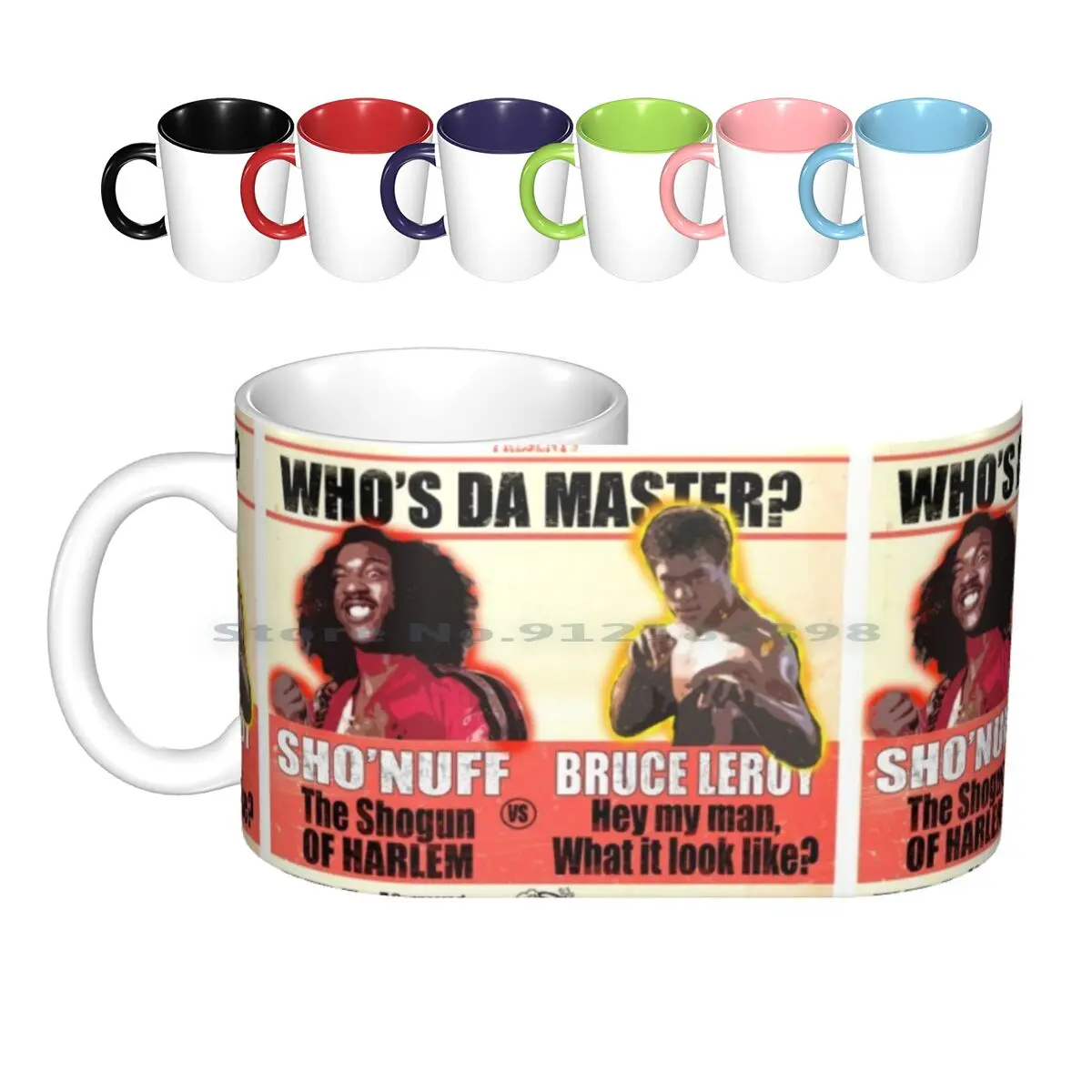 Sho'nuff Vs Bruce Leroy Ceramic Mugs Coffee Cups Milk Tea Mug The Last Dragon Creative Trending Vintage Gift Bottle Cup