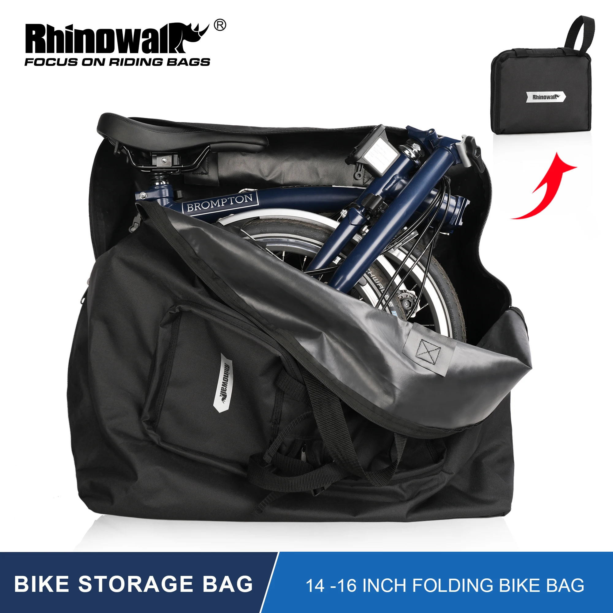 Rhinowalk Folding Bike Bag 14-20 Inch Folding Bicycle Carrying Bag Portable Storage Bag For Brompton 3Sixty Bike Accessories