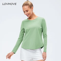 New Women Long Sleeve Yoga Shirt Sport T-shirt Running Sportwear Top Loose Casual Top Gym Clothing Fitness Loose Workout Blouse