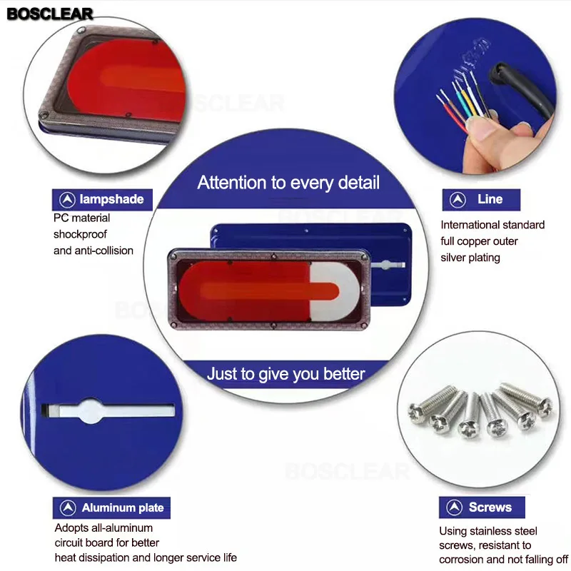 مصابيح ليد خلفية خلفية للشاحنة والمقطورة ، ضوء تحذير ، مصباح إشارة متدفقة ، مصباح حركة المرور ، إشارة التوقف ، شاحنة ، 12 فولت ، 24 فولت ، 2 #2
